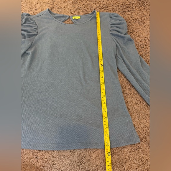 2 FOR $20 Stella & Dot Refuse To Be Ordinary Blue Puff Sleeve Top Long Sleeve S - Picture 8 of 9